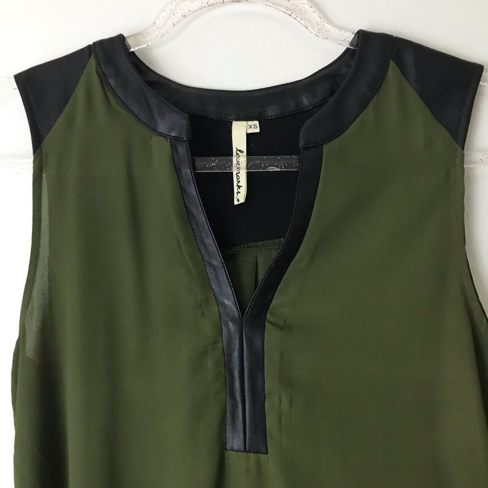 Top with vegan leather detail